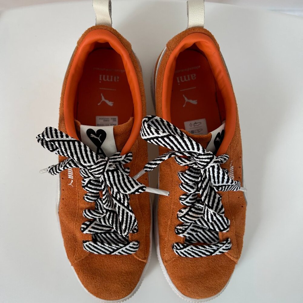 Puma x Ami Alexandre Mattiussi Suede Sneakers Rust Orange Size 6.5 US